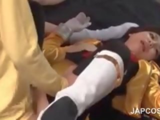 Tenåring japansk eskorte humping peter blir pupper squeezed
